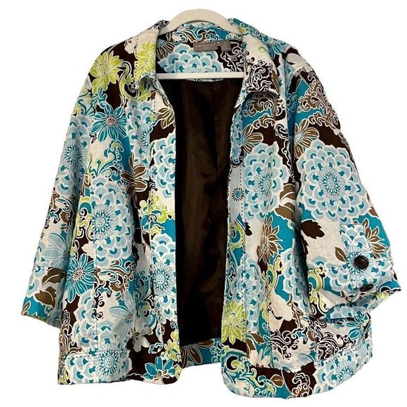 Kim Rogers Floral Open Blazer Jacker With Liner 3X - Picture 1 of 10